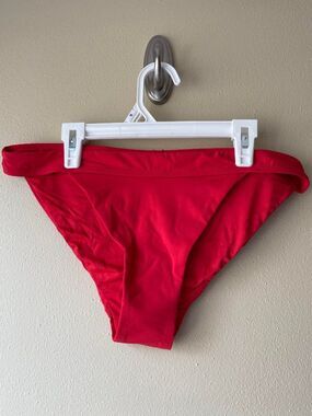 Andie Swim the Banded Cheeky Bottom Cherry Red Womens Size Large